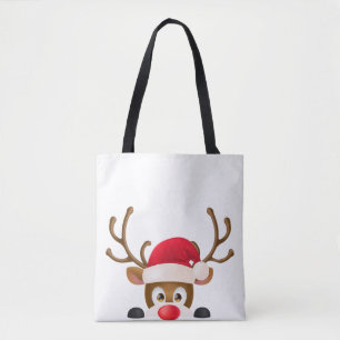 Elegante reno con bolsa de tocador de Santa Hat
