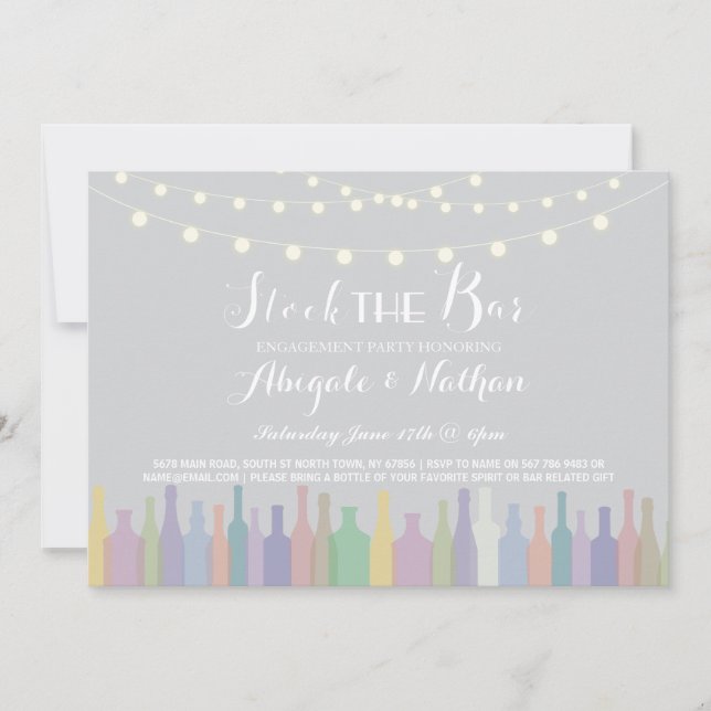 Elegante Reserva La Invitación De Compromiso De Ba (Anverso)