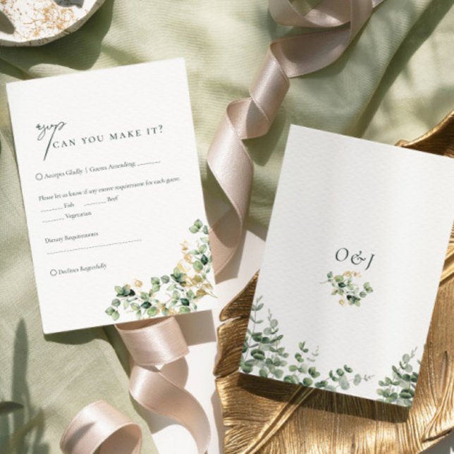 Elegante respuesta de boda con follaje de eucalipt (Subido por el creador)