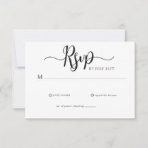 Elegante respuesta de boda con letra simple