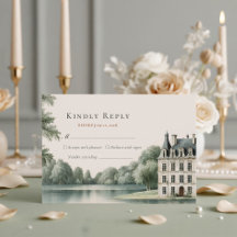 Elegante respuesta de boda con monograma de Châtea