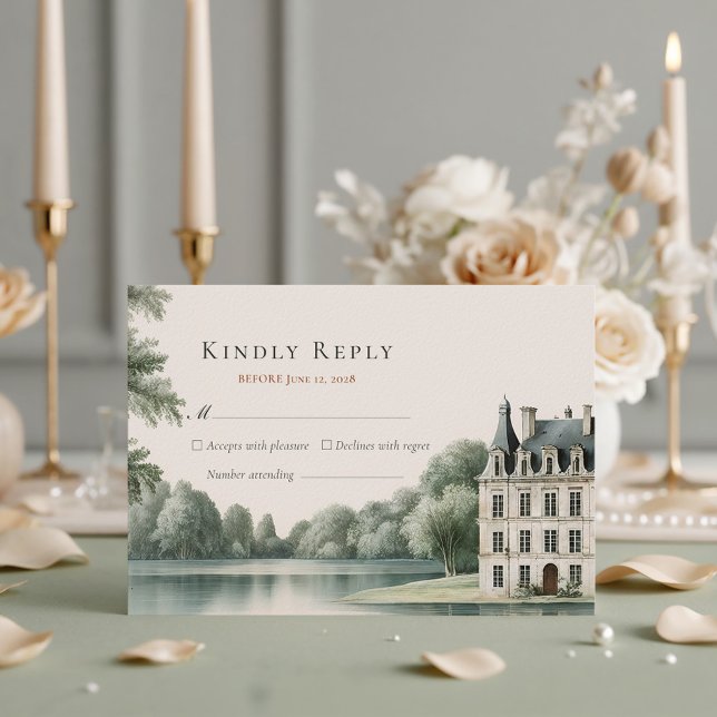 Elegante respuesta de boda con monograma de Châtea (Subido por el creador)