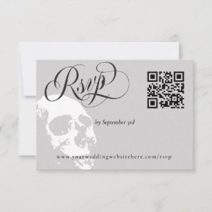 Elegante respuesta de boda de Halloween con calave