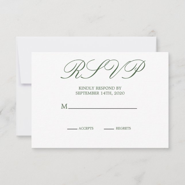 Elegante respuesta de boda floral chic moderna (Anverso)