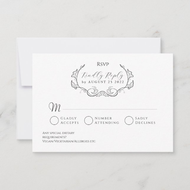 Elegante respuesta de boda minimalista (Anverso)