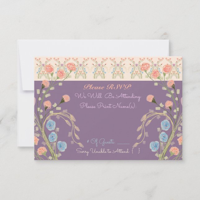 Elegante respuesta de invitación de invitados con  (Anverso)