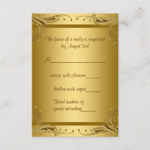 Elegante respuesta de oro RSVP