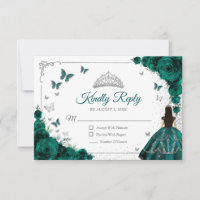 Elegante respuesta de Quinceañera verde esmeralda 