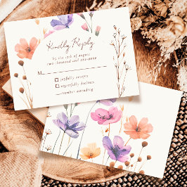 Elegante respuesta de RSVP a una simple boda de ma