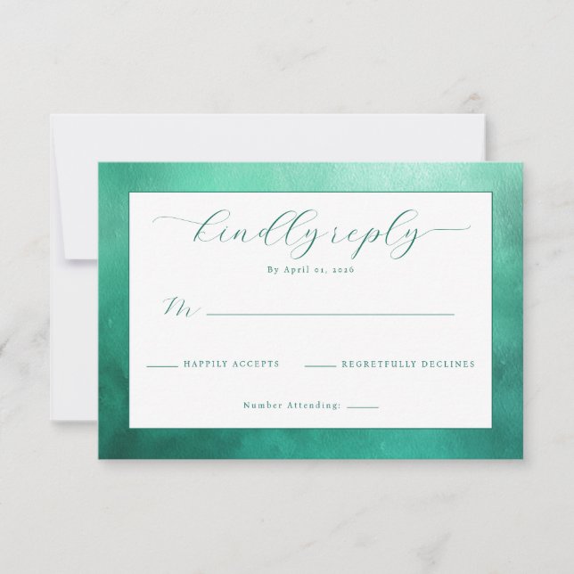 Elegante Respuesta Formal Verde Agua (Anverso)