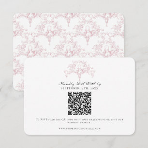 Elegante respuesta RSVP Pink n White Toile Doves A