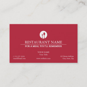 Elegante restaurante tarjeta de visita