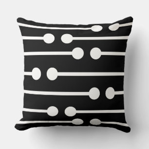 Elegante Resumen Cojín decorativo blanco y negro