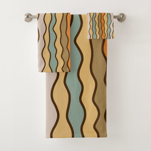 Elegante Resumen Colorful Neutral Wavy Stripe (In situ)