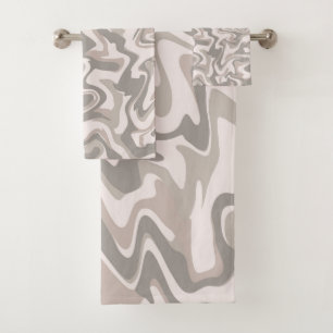 Elegante Resumen Gris Marble Wavy Stripe Moderno