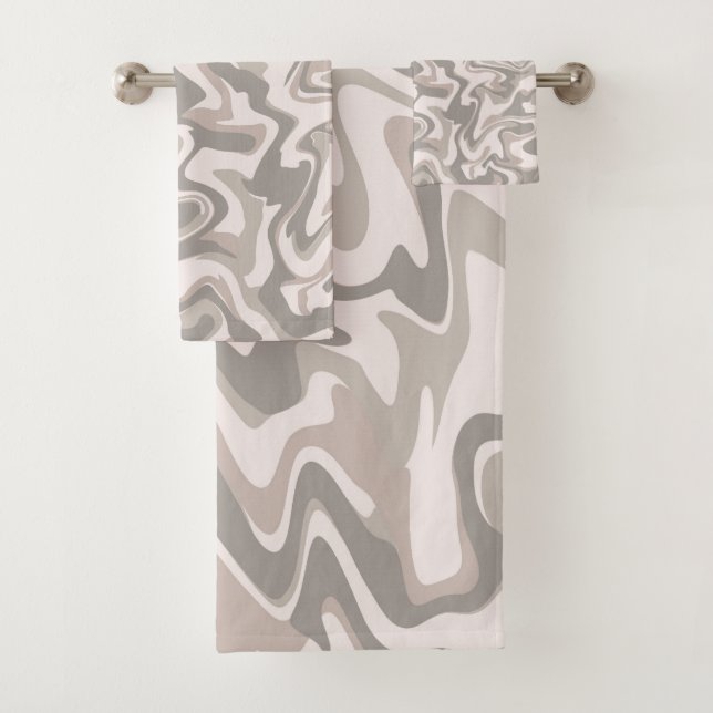 Elegante Resumen Gris Marble Wavy Stripe Moderno (In situ)
