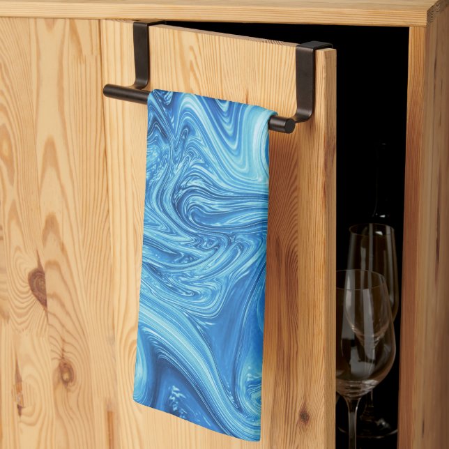 Elegante Resumen marbel oscuro toalla de cocina (Pliegue de tercios)