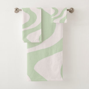 Elegante Resumen Sage Green Marble Wavy Stripe
