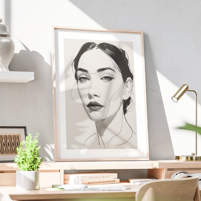 Elegante retrato Minimalista de la línea de arte (Subido por el creador)