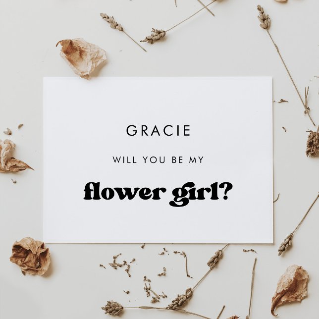 Elegante retro chica de flor tarjeta de propuesta (Subido por el creador)