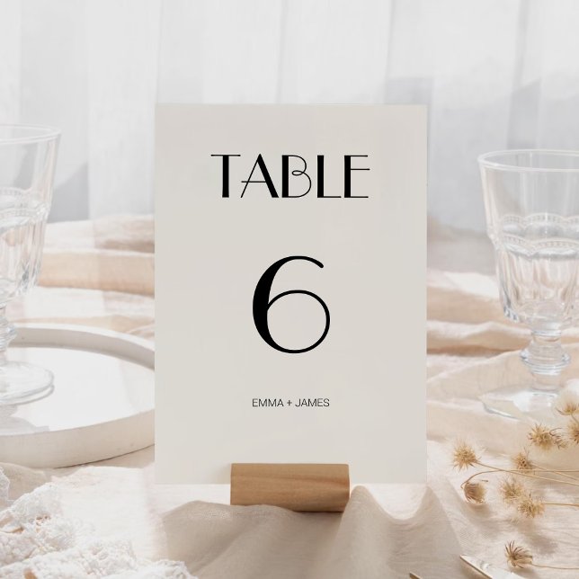 Elegante Retro De Boda Blanco Número De Mesa (Elegant Retro Off White Wedding Table Number)