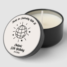 Elegante Retro Disco Ball Candle Favor Cumpleaños