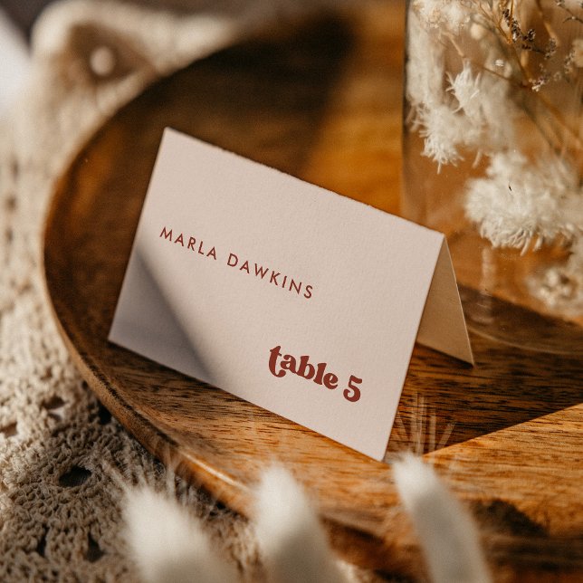 Elegante retro Peach Boda rosa tarjeta de lugar (Subido por el creador)