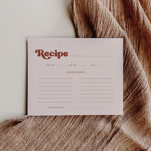 Elegante retro Peach rosa tarjeta de recetas de du (Subido por el creador)