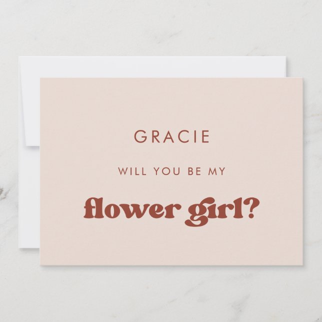 Elegante retro tarjeta de chica de flores rosadas (Anverso)