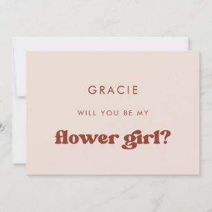 Elegante retro tarjeta de chica de flores rosadas