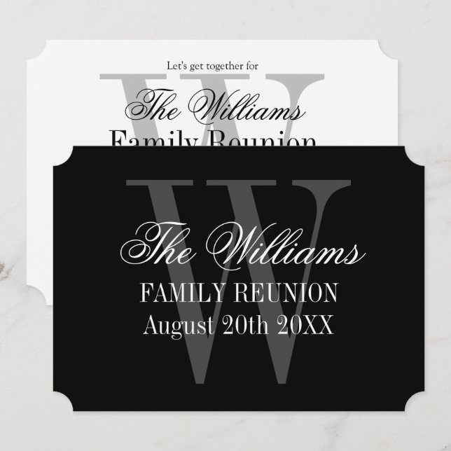 Elegante reunión familiar reuniendo invitaciones d (Anverso / Reverso)