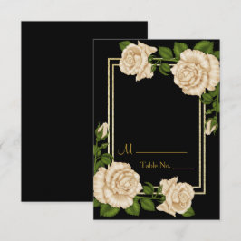Elegante Rincón Chic Rosas Marfil Número de Mesa
