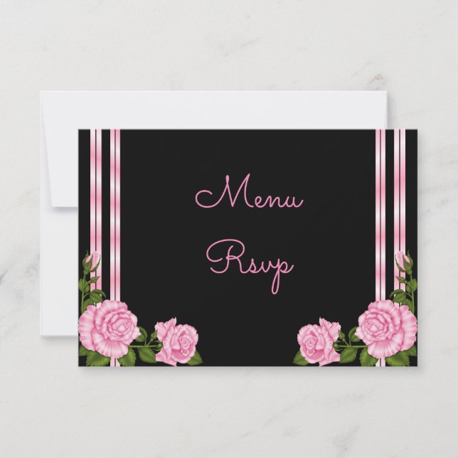 Elegante rincón de Moda Rose Bouquet Menu RSVP (Anverso)