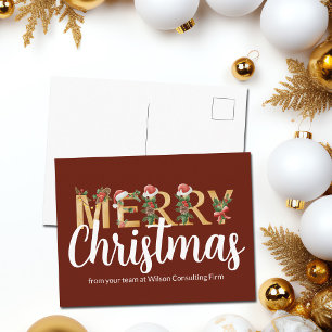 Elegante Rojo Dorado Feliz Navidad Empresa Persona