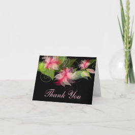 Elegante Romántica Flor Rosa Tarjeta de agradecimi