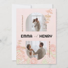 Elegante Romántica Invitación a la Boda de Fotos