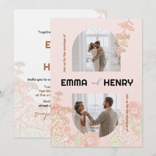 Elegante Romántica Invitación a la Boda de Fotos