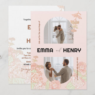 Elegante Romántica Invitación a la Boda de Fotos
