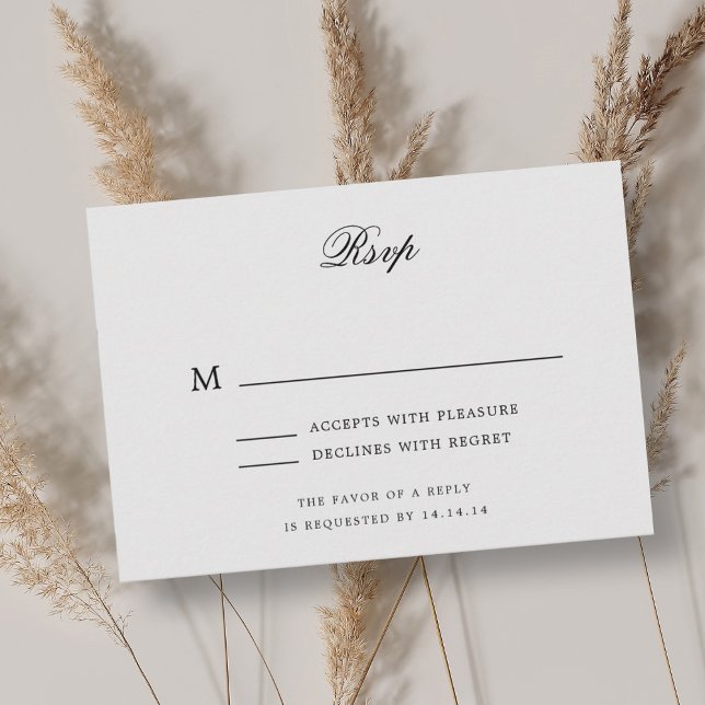 Elegante Romántico Classic Script Wedding RSVP (Elegant Romantic Classic Script Wedding RSVP)