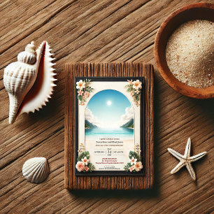 Elegante Romántico Invitación a la Boda de Playa