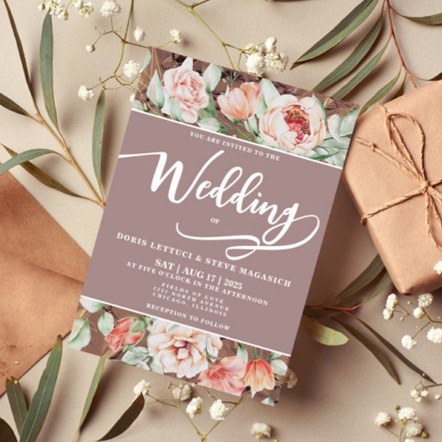 Elegante Romántico Invitación a la Boda Floral (Subido por el creador)