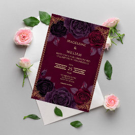Elegante Romántico Rosas Invitación a la Boda Góti