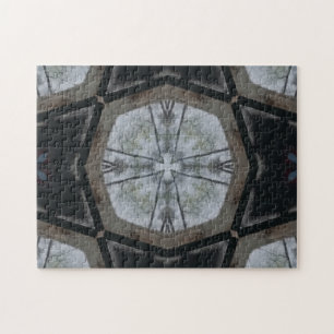 Elegante rompecabezas de cruz gris claro