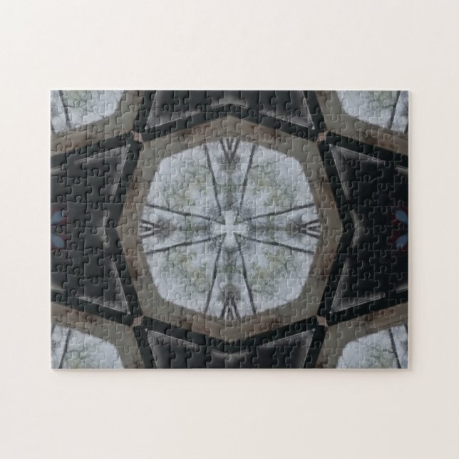 Elegante rompecabezas de cruz gris claro (Horizontal)