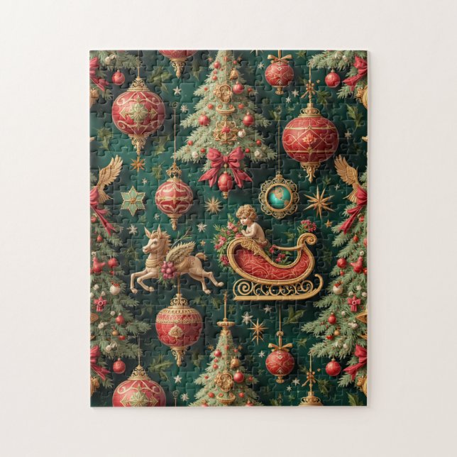 Elegante rompecabezas de Navidades barrocos (Vertical)