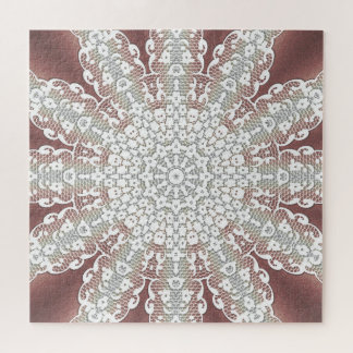 Elegante rompecabezas floral de encaje blanco