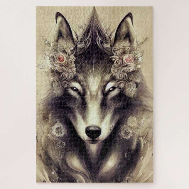 Elegante rompecabezas Wolf Jigsaw (Vertical)