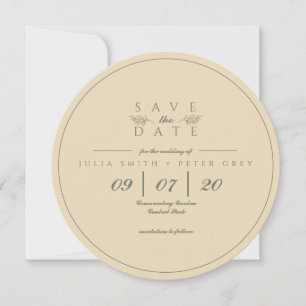 Elegante ronda guardar la invitación de fecha