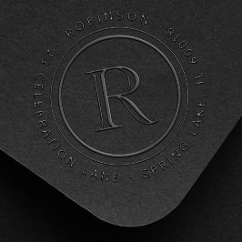 Elegante Ronda Monogramada Dirección de Retorno In