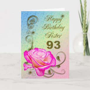 Elegante rosa 93ª tarjeta de cumpleaños para Herma